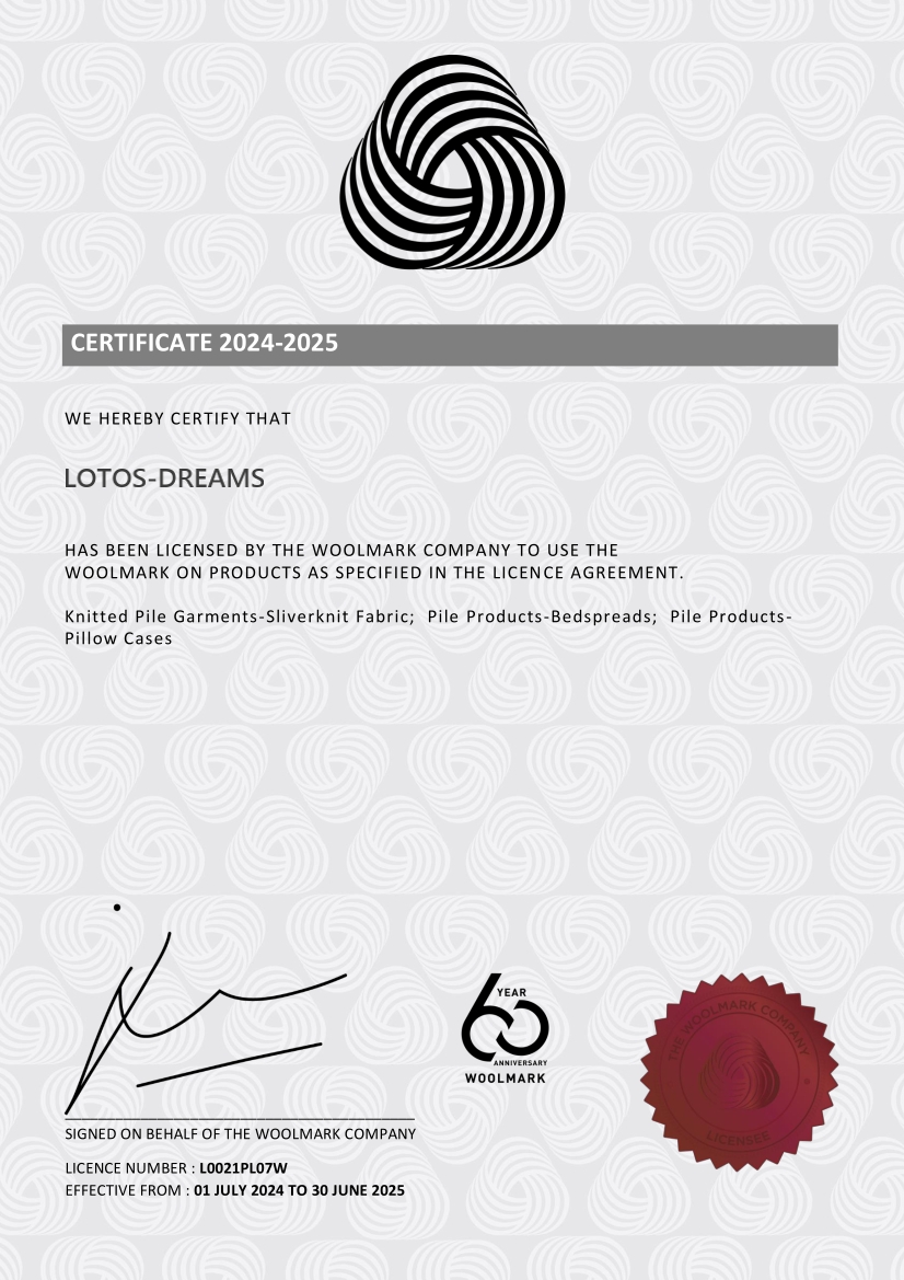 LOTOS DREAMS CERTIFICATE